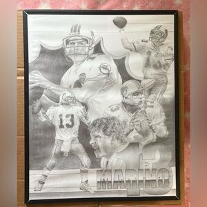 Limited Edition Dan Marino Hand Drawn Artwork 540/1013